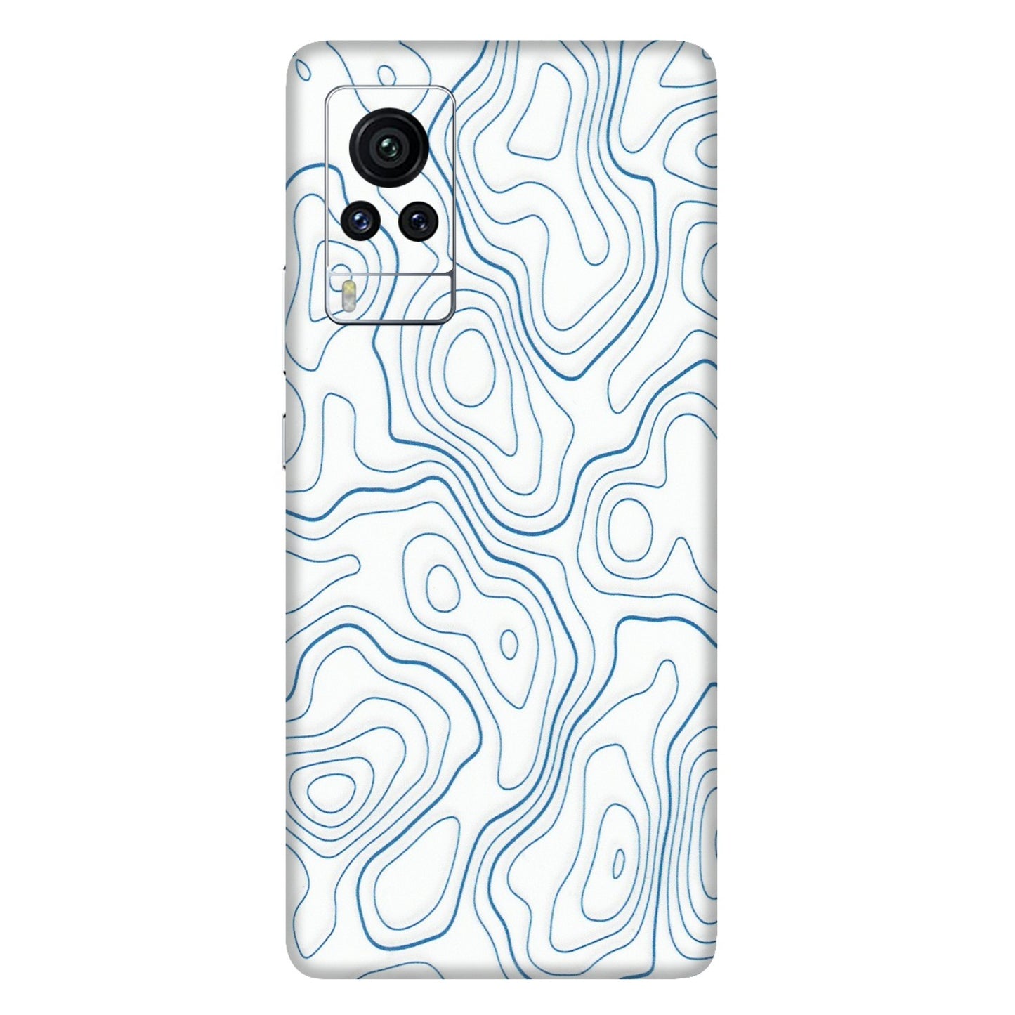 VIVO Z/V/X/T/U/S Series Phone Skins (All Models) - Blue And White Swirls - Matte Finish (M-139) Vivo X60 Pro