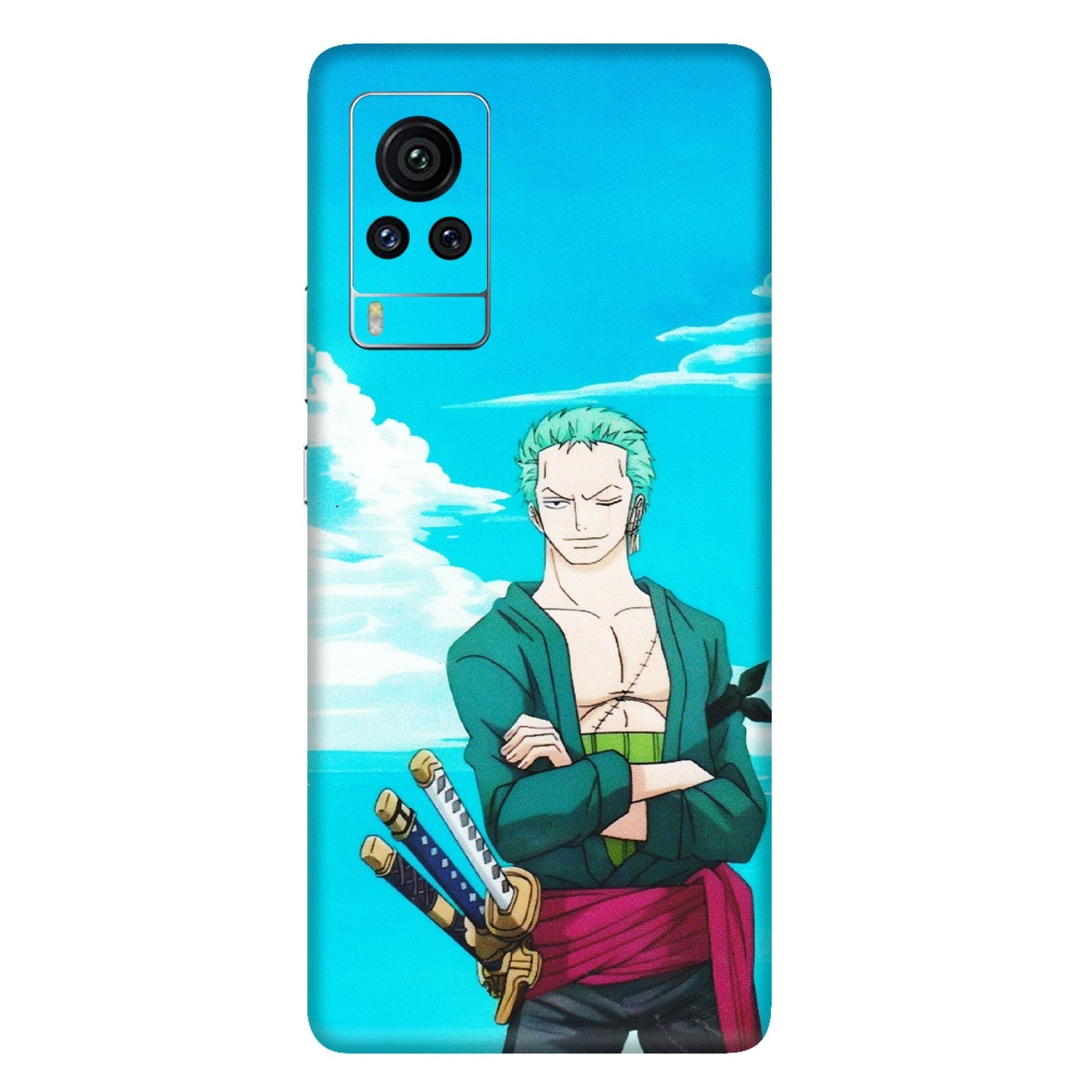 VIVO Z/V/X/T/U/S Series Phone Skins (All Models) - Cool Swordman Zoro Anime - Matte Finish (M-143) Vivo X60 Pro