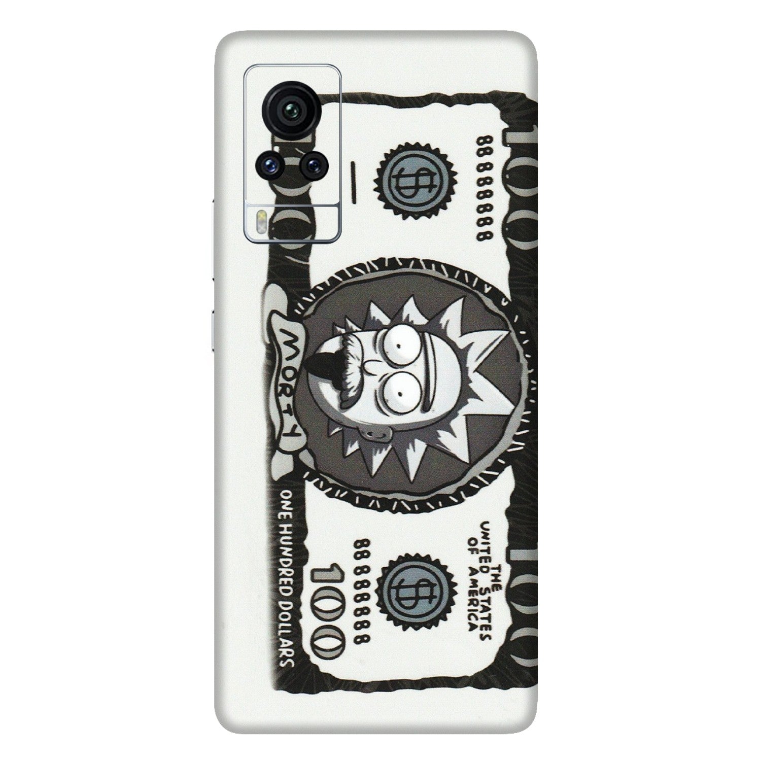 VIVO Z/V/X/T/U/S Series Phone Skins (All Models) - Rick And Morty Hundred Dollar Anime - Matte Finish (M-161) Vivo X60 Pro