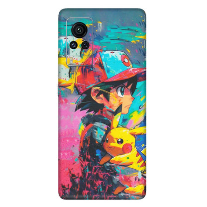 VIVO Z/V/X/T/U/S Series Phone Skins (All Models) - Ash & Pikachu - Matte Finish (M-26) Vivo X60 Pro