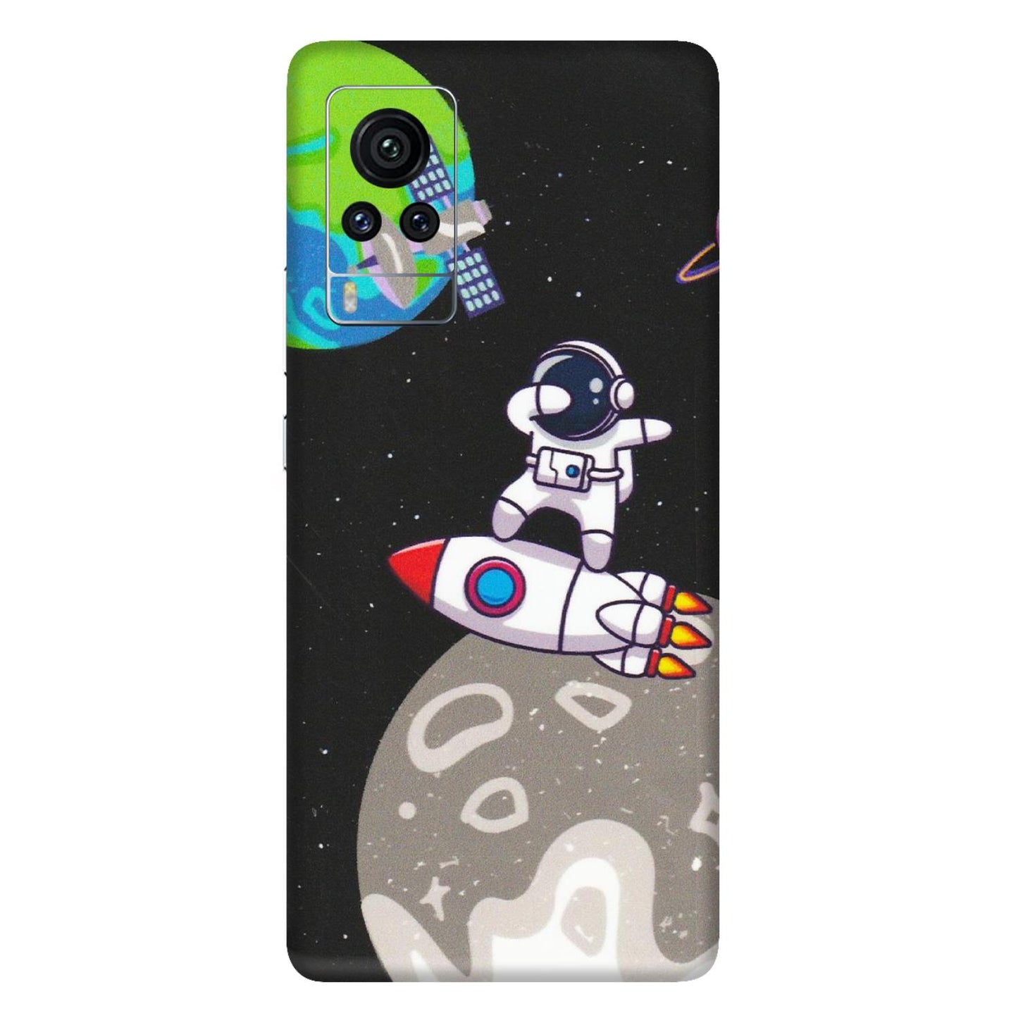 VIVO Z/V/X/T/U/S Series Phone Skins (All Models) - Astronaut Vibing Toon Running - Matte Finish (M-39) Vivo X60 Pro