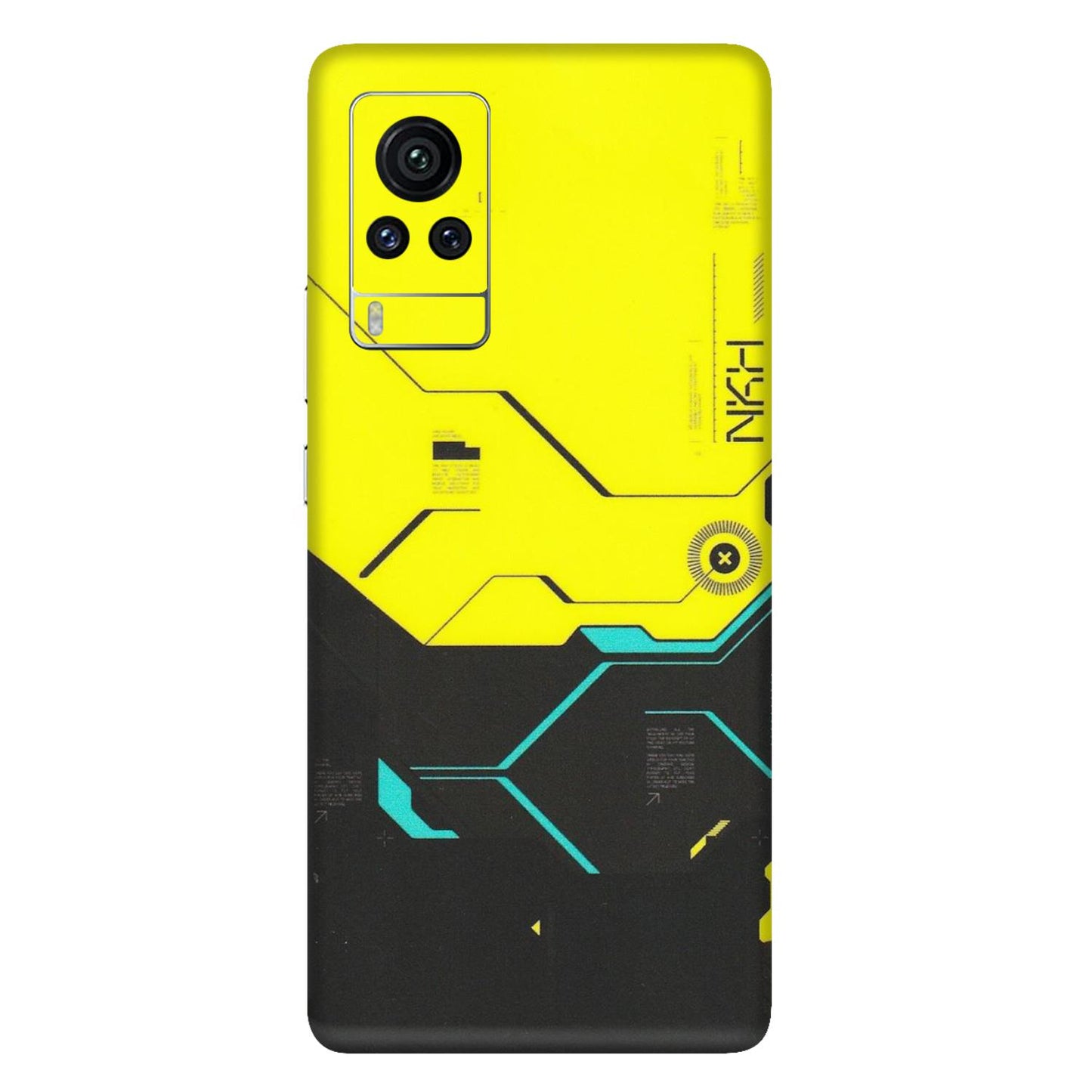 VIVO Z/V/X/T/U/S Series Phone Skins (All Models) - Black Yellow Technica - Matte Finish (M-53) Vivo X60 Pro