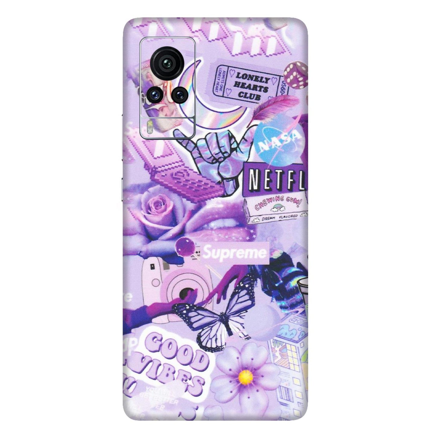 VIVO Z/V/X/T/U/S Series Phone Skins (All Models) - Supreme Purple Magic - Matte Finish (M-88) Vivo X60 Pro