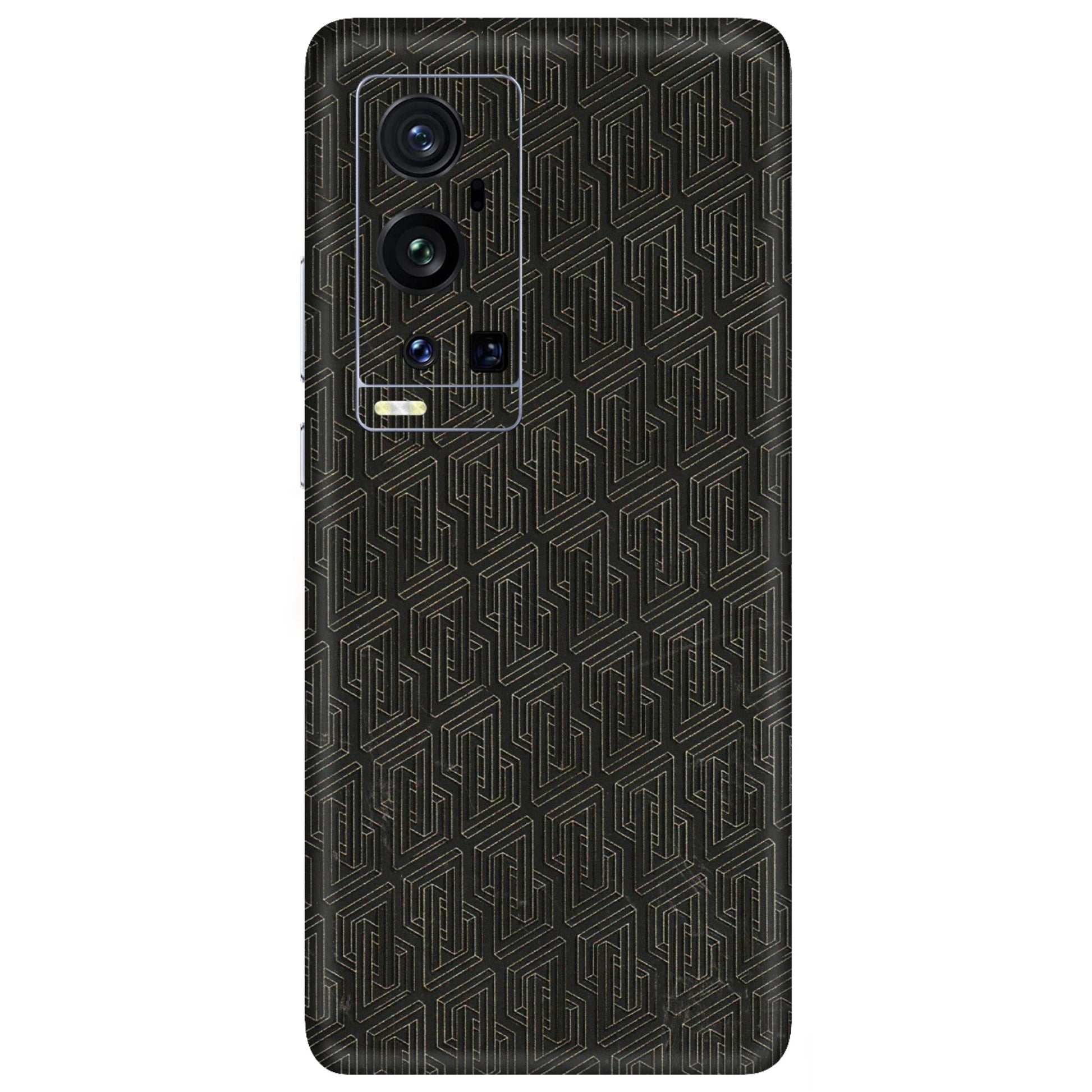 VIVO Z/V/X/T/U/S Series Phone Skins (All Models) - Black Abstract Pattern - 3D Embossed Finish (L-117) Vivo X60 Pro Plus
