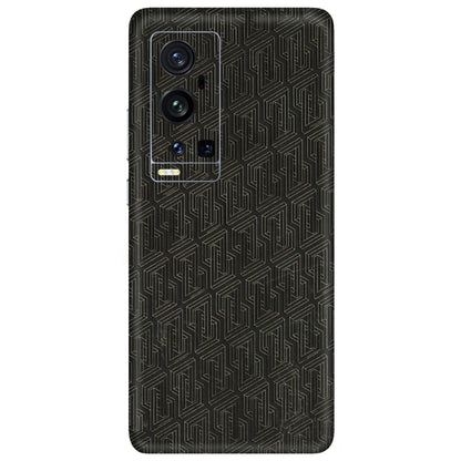 VIVO Z/V/X/T/U/S Series Phone Skins (All Models) - Black Abstract Pattern - 3D Embossed Finish (L-117) Vivo X60 Pro Plus