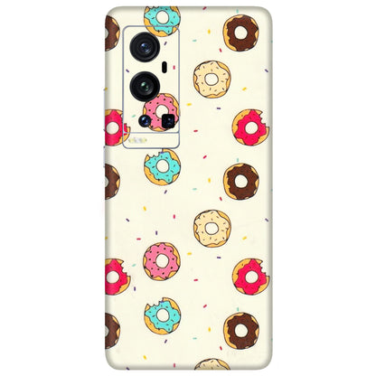 VIVO Z/V/X/T/U/S Series Phone Skins (All Models) - Mini Donuts Doodle Art - 3D Embossed Finish (L-122) Vivo X60 Pro Plus