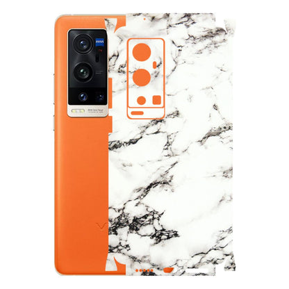 VIVO Z/V/X/T/U/S Series Phone Skins (All Models) - Black and White Marble Texture - 3D Embossed Finish (L-124) Vivo X60 Pro Plus