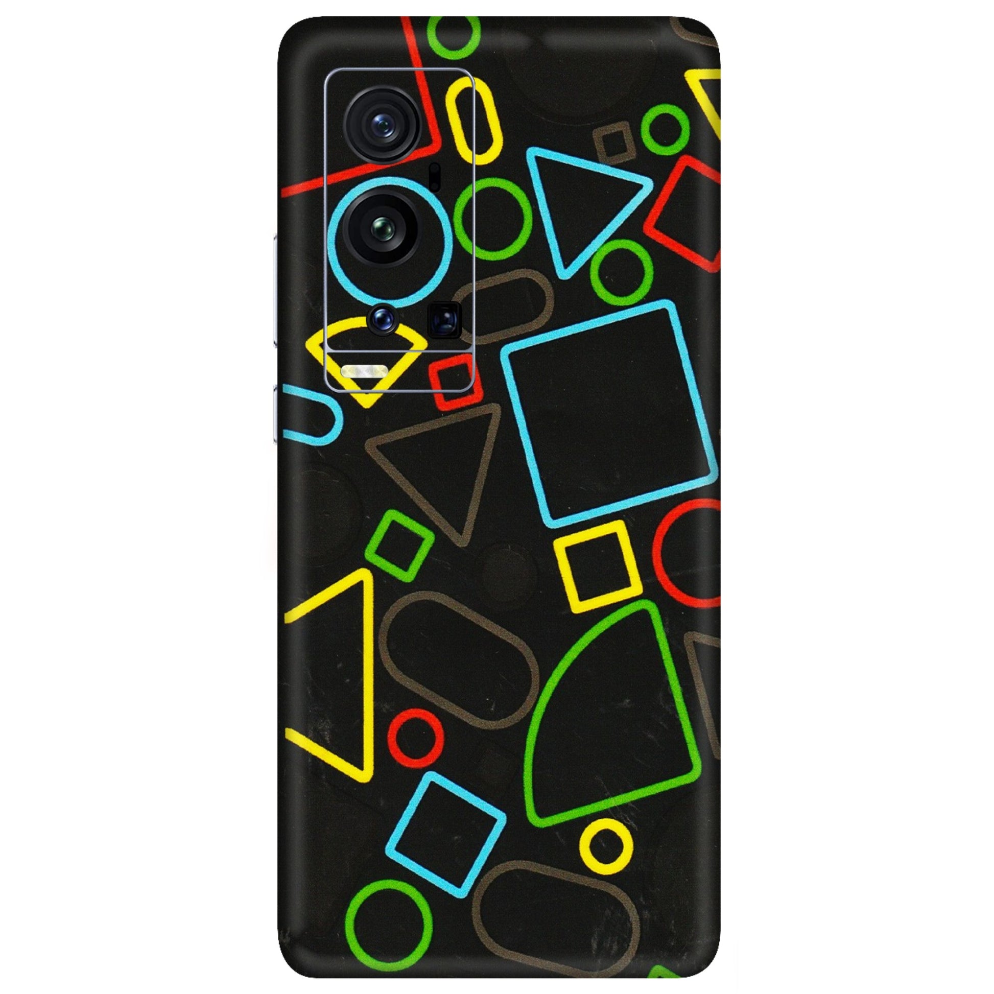 VIVO Z/V/X/T/U/S Series Phone Skins (All Models) - Black Shapes - 3D Embossed Finish (L-131) Vivo X60 Pro Plus