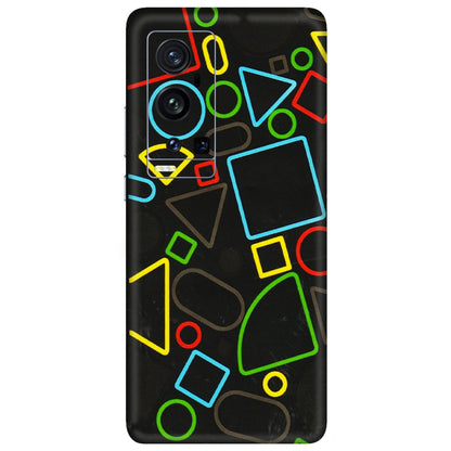 VIVO Z/V/X/T/U/S Series Phone Skins (All Models) - Black Shapes - 3D Embossed Finish (L-131) Vivo X60 Pro Plus