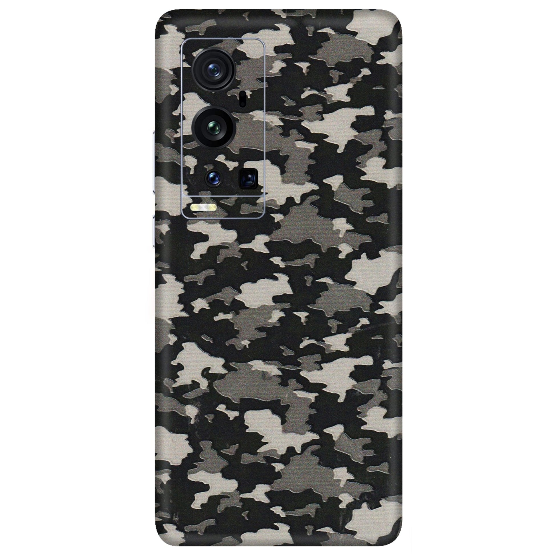 VIVO Z/V/X/T/U/S Series Phone Skins (All Models) - Black/Grey Camoflaunge - 3D Embossed Finish (L-142) Vivo X60 Pro Plus