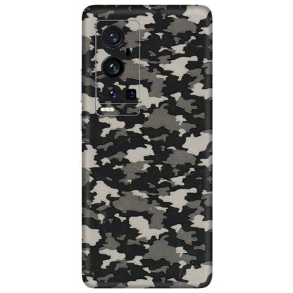 VIVO Z/V/X/T/U/S Series Phone Skins (All Models) - Black/Grey Camoflaunge - 3D Embossed Finish (L-142) Vivo X60 Pro Plus