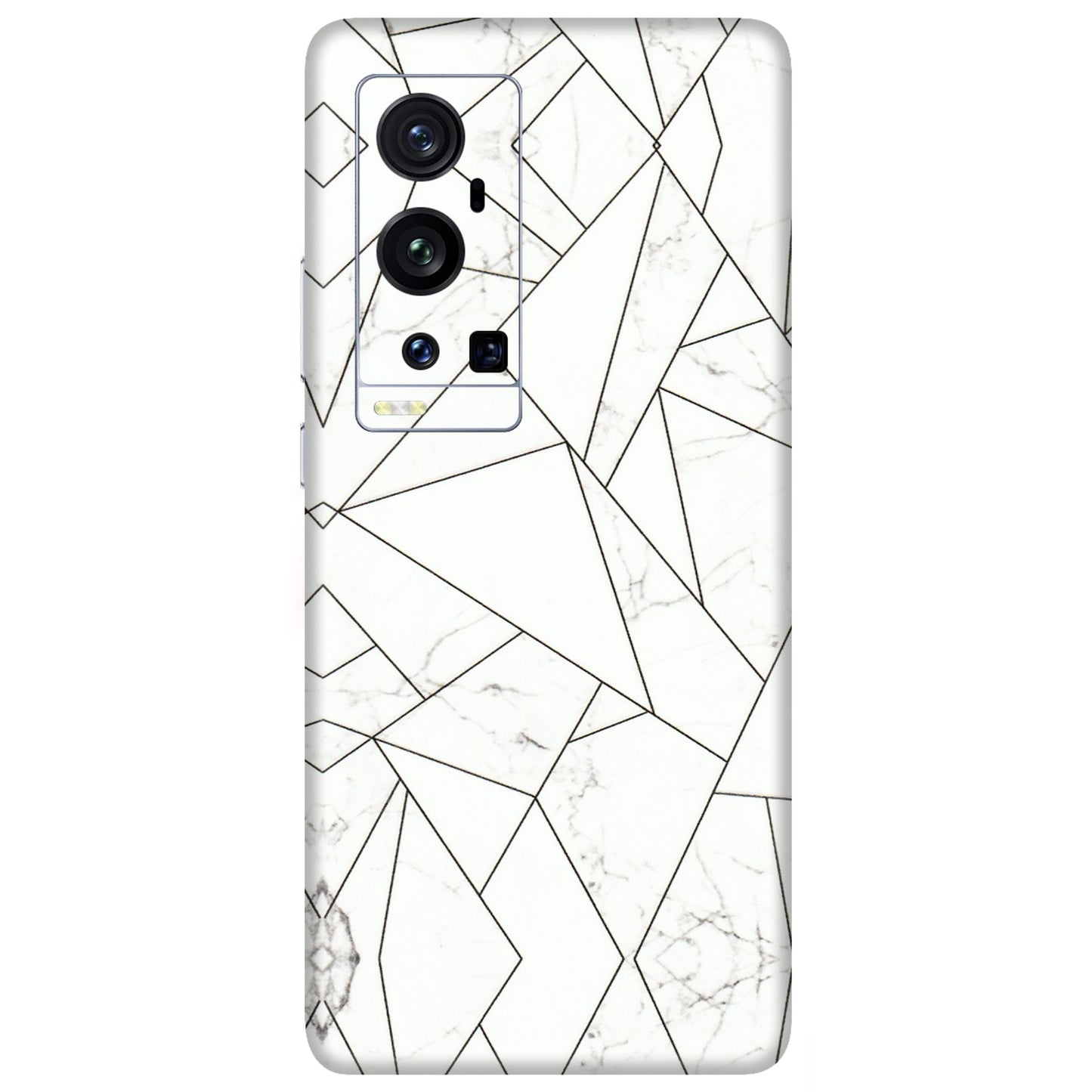 VIVO Z/V/X/T/U/S Series Phone Skins (All Models) - Luxury White Marble Effect - 3D Embossed Finish (L-168) Vivo X60 Pro Plus