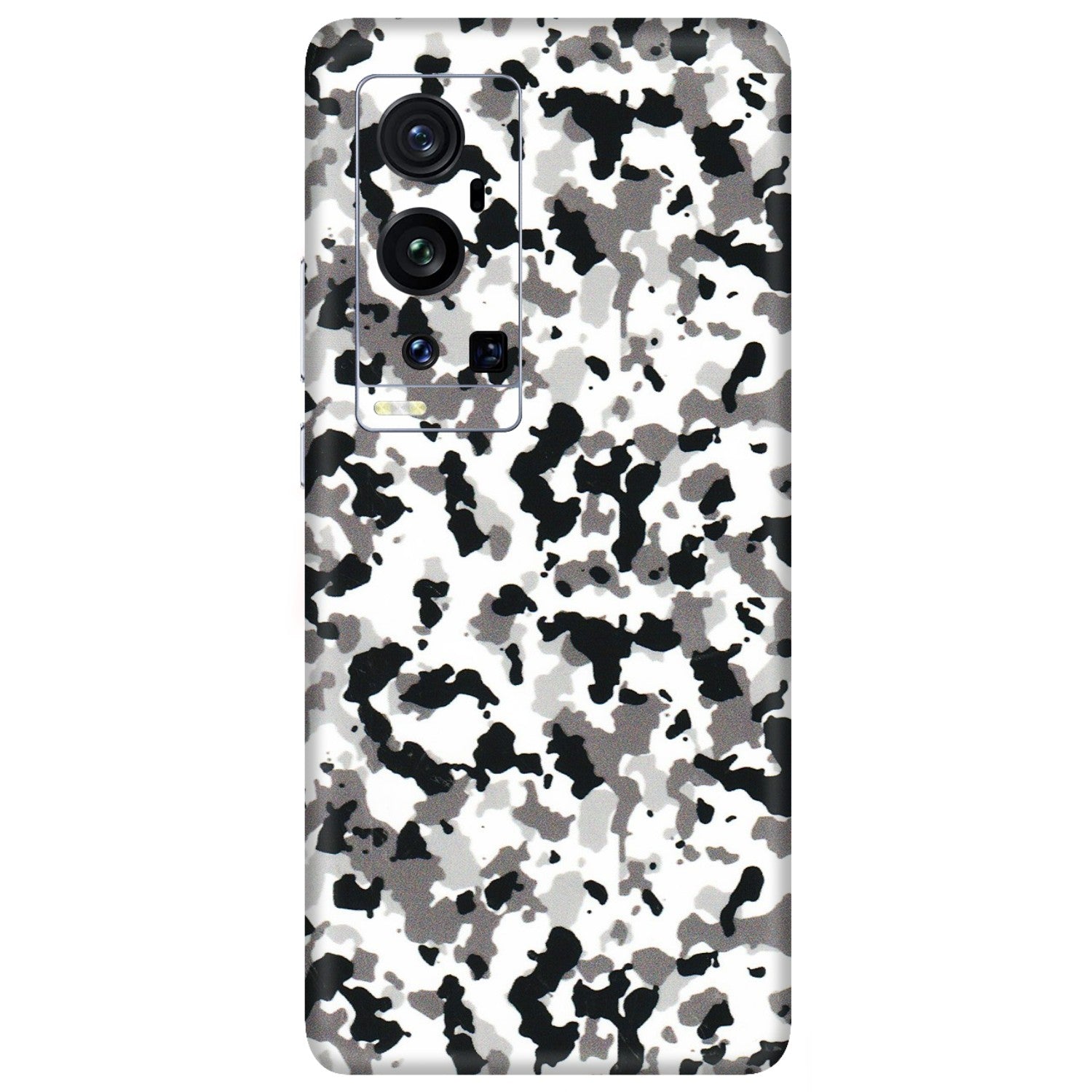 VIVO Z/V/X/T/U/S Series Phone Skins (All Models) - White Black Camouflage - 3D Embossed Finish (L-18) Vivo X60 Pro Plus