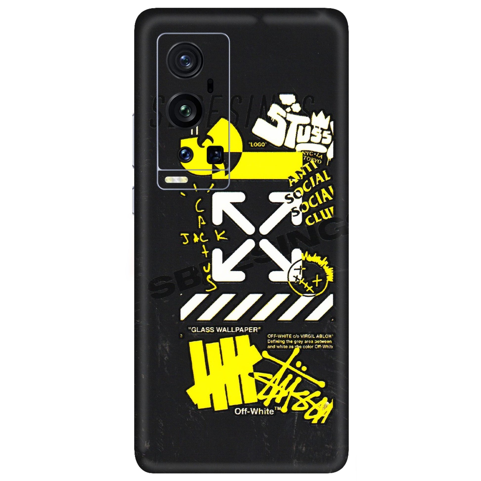 VIVO Z/V/X/T/U/S Series Phone Skins (All Models) - Anti Social Graffiti - 3D Embossed Finish (L-198) Vivo X60 Pro Plus