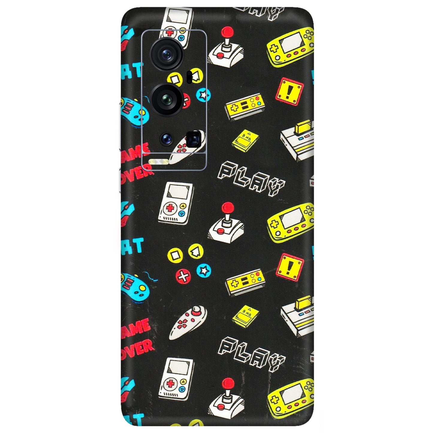 VIVO Z/V/X/T/U/S Series Phone Skins (All Models) - Gaming Doodles - 3D Embossed Finish (L-224) Vivo X60 Pro Plus