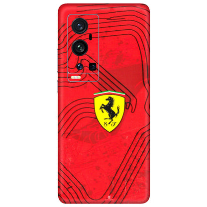 VIVO Z/V/X/T/U/S Series Phone Skins (All Models) - Red Ferrari Logo Stylish - 3D Embossed Finish (L-238) Vivo X60 Pro Plus