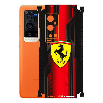 VIVO Z/V/X/T/U/S Series Phone Skins (All Models) - Black Ferrari Logo - 3D Embossed Finish (L-253) Vivo X60 Pro Plus