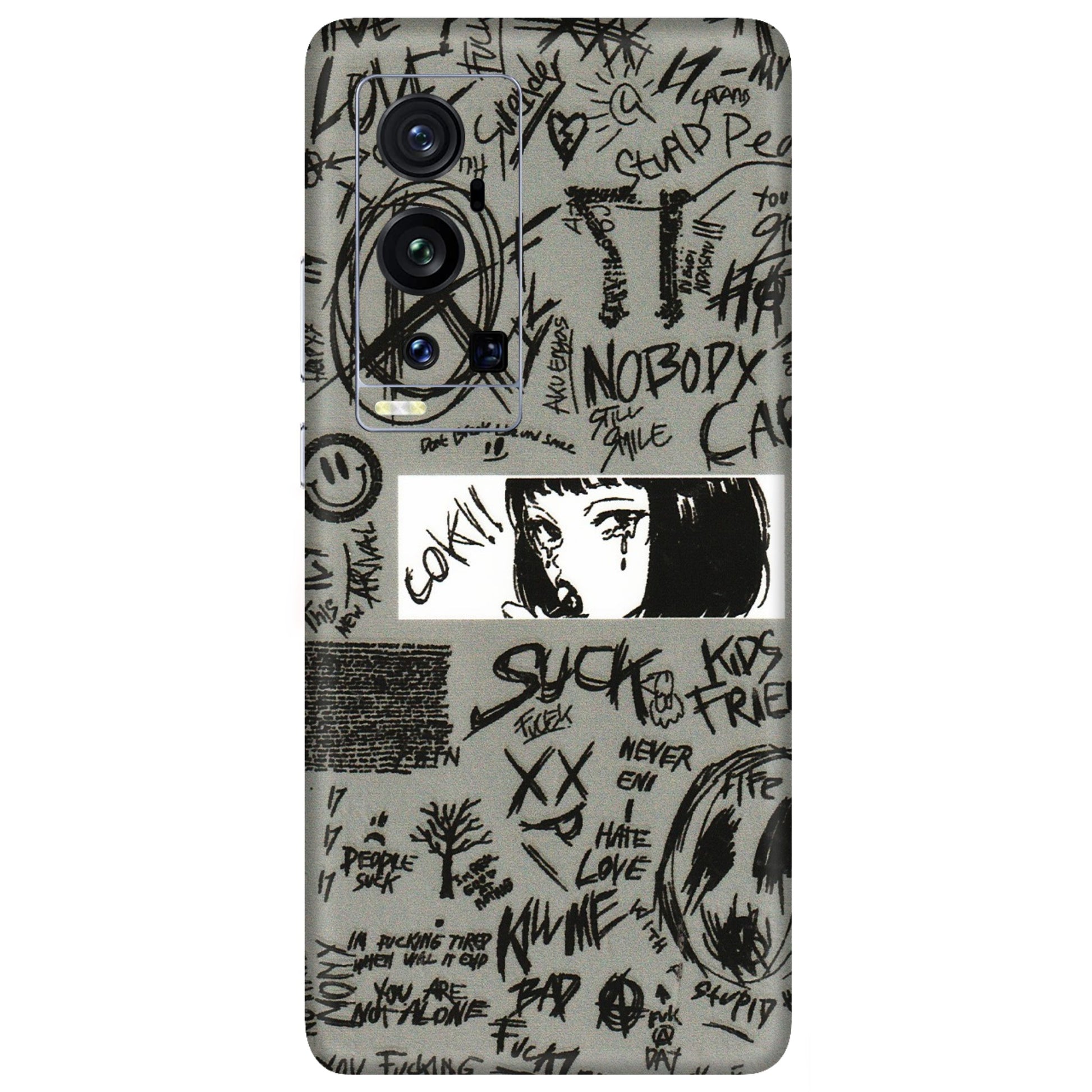VIVO Z/V/X/T/U/S Series Phone Skins (All Models) - Never Have Love Anime - 3D Embossed Finish (L-260) Vivo X60 Pro Plus