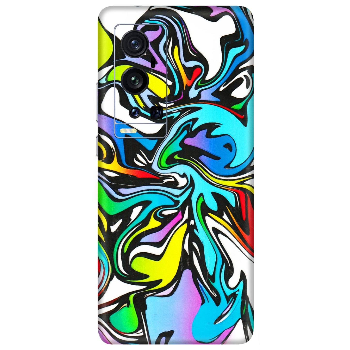 VIVO Z/V/X/T/U/S Series Phone Skins (All Models) - Abstract Colour Paints - 3D Embossed Finish (L-271) Vivo X60 Pro Plus