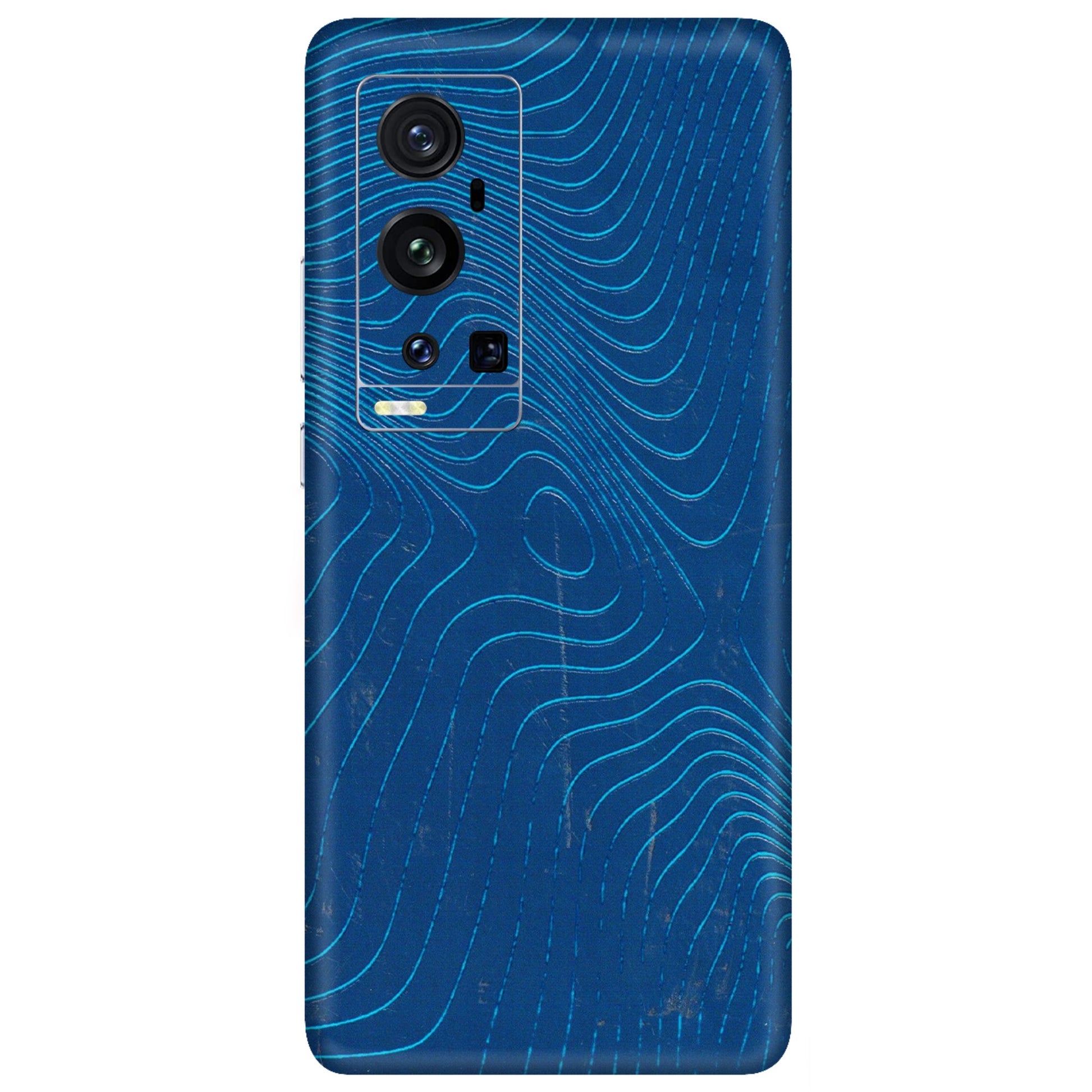 VIVO Z/V/X/T/U/S Series Phone Skins (All Models) - Abstract Blue Line Map - 3D Embossed Finish (L-272) Vivo X60 Pro Plus