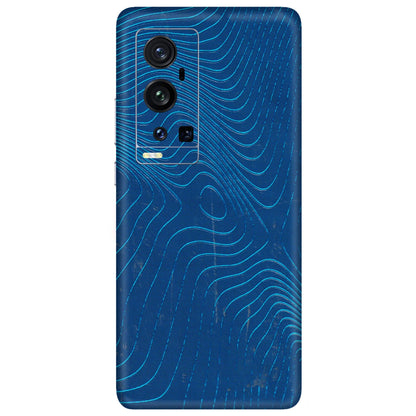 VIVO Z/V/X/T/U/S Series Phone Skins (All Models) - Abstract Blue Line Map - 3D Embossed Finish (L-272) Vivo X60 Pro Plus