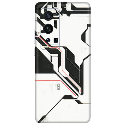 VIVO Z/V/X/T/U/S Series Phone Skins (All Models) - White Techy Logo - 3D Embossed Finish (L-312) Vivo X60 Pro Plus