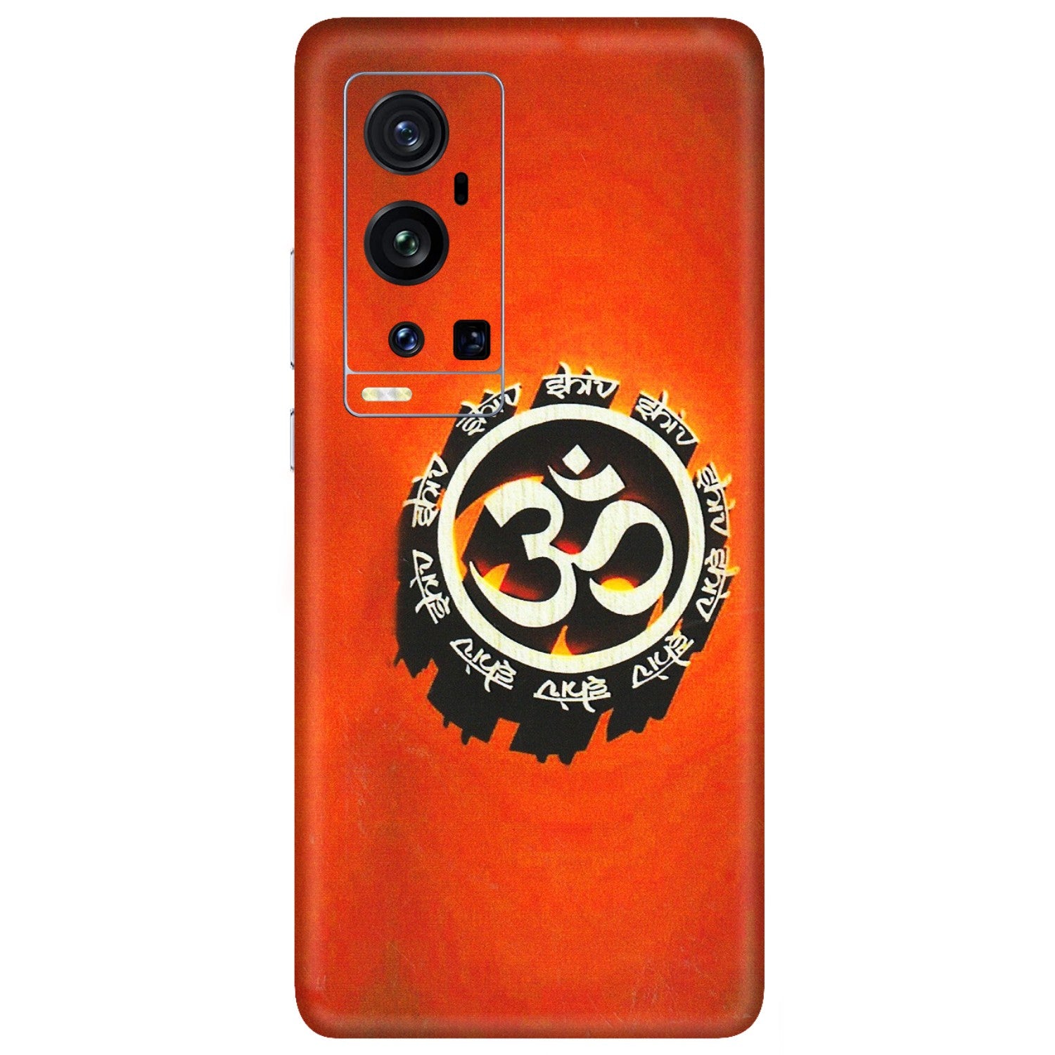 VIVO Z/V/X/T/U/S Series Phone Skins (All Models) - Aum Shiv Orange - 3D Embossed Finish (L-32) Vivo X60 Pro Plus