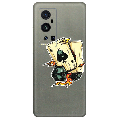 VIVO Z/V/X/T/U/S Series Phone Skins (All Models) - Grey Cards Of Ace - 3D Embossed Finish (L-77) Vivo X60 Pro Plus