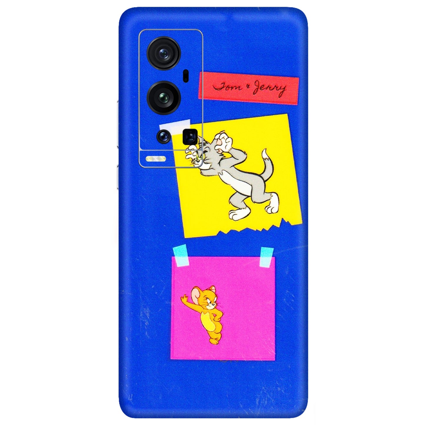 VIVO Z/V/X/T/U/S Series Phone Skins (All Models) - Tom N Jerry Sticky Notes - 3D Embossed Finish (L-88) Vivo X60 Pro Plus
