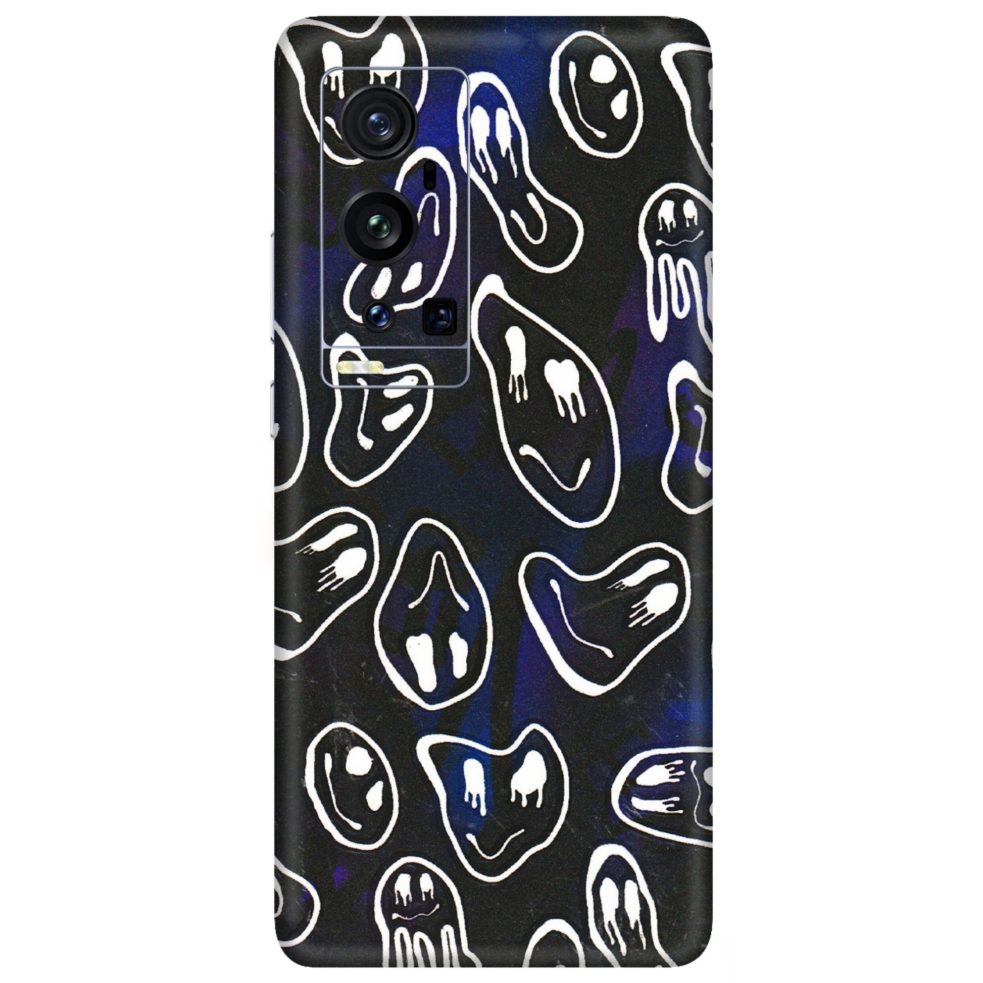 VIVO Z/V/X/T/U/S Series Phone Skins (All Models) - Distorted Smileys - 3D Embossed Finish (L-92) Vivo X60 Pro Plus