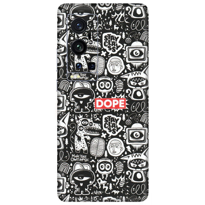 VIVO Z/V/X/T/U/S Series Phone Skins (All Models) - Dope Stay Classy Black Doodles - Matte Finish (M-126) Vivo X60 Pro Plus