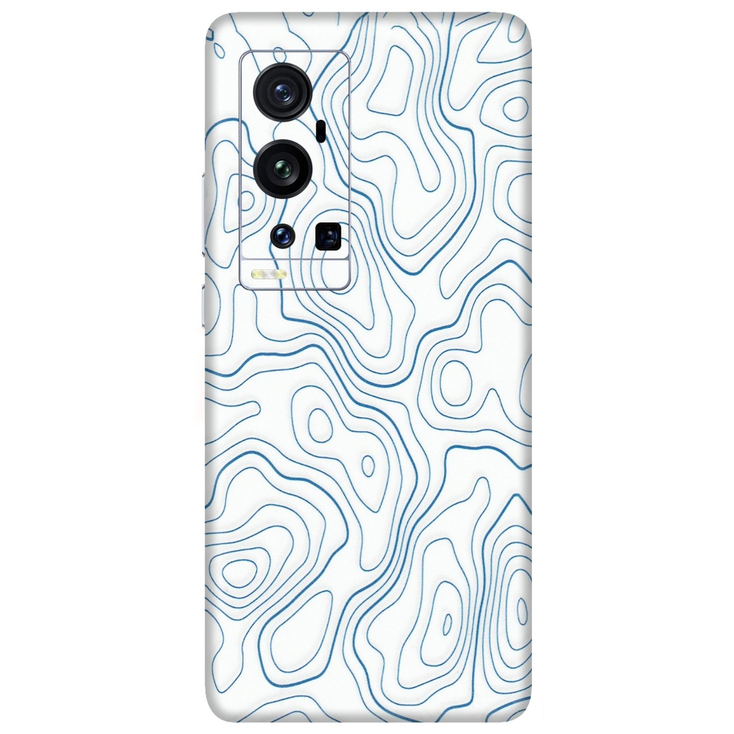 VIVO Z/V/X/T/U/S Series Phone Skins (All Models) - Blue And White Swirls - Matte Finish (M-139) Vivo X60 Pro Plus