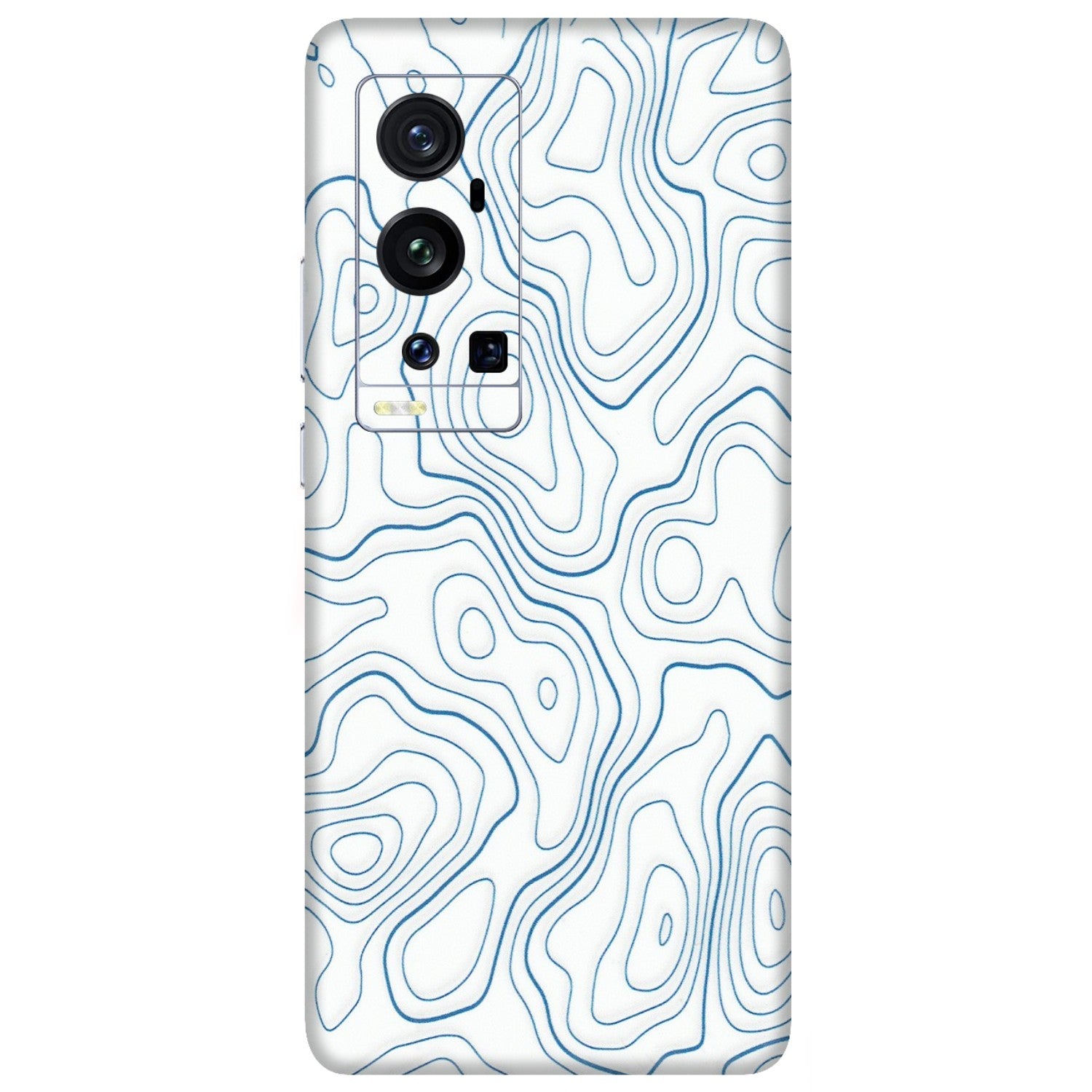 VIVO Z/V/X/T/U/S Series Phone Skins (All Models) - Blue And White Swirls - Matte Finish (M-139) Vivo X60 Pro Plus