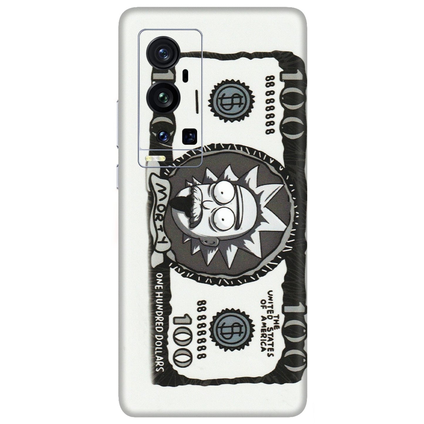 VIVO Z/V/X/T/U/S Series Phone Skins (All Models) - Rick And Morty Hundred Dollar Anime - Matte Finish (M-161) Vivo X60 Pro Plus