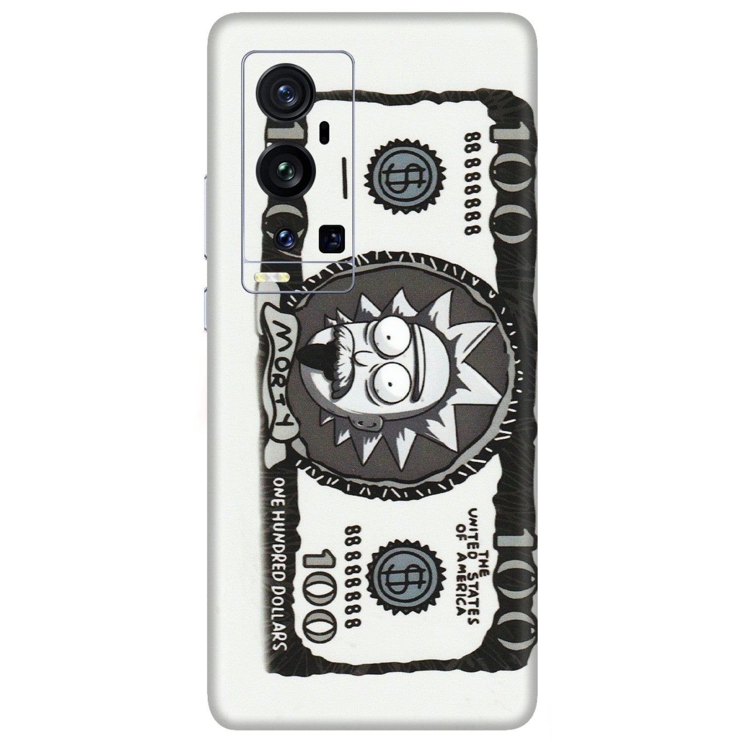 VIVO Z/V/X/T/U/S Series Phone Skins (All Models) - Rick And Morty Hundred Dollar Anime - Matte Finish (M-161) Vivo X60 Pro Plus