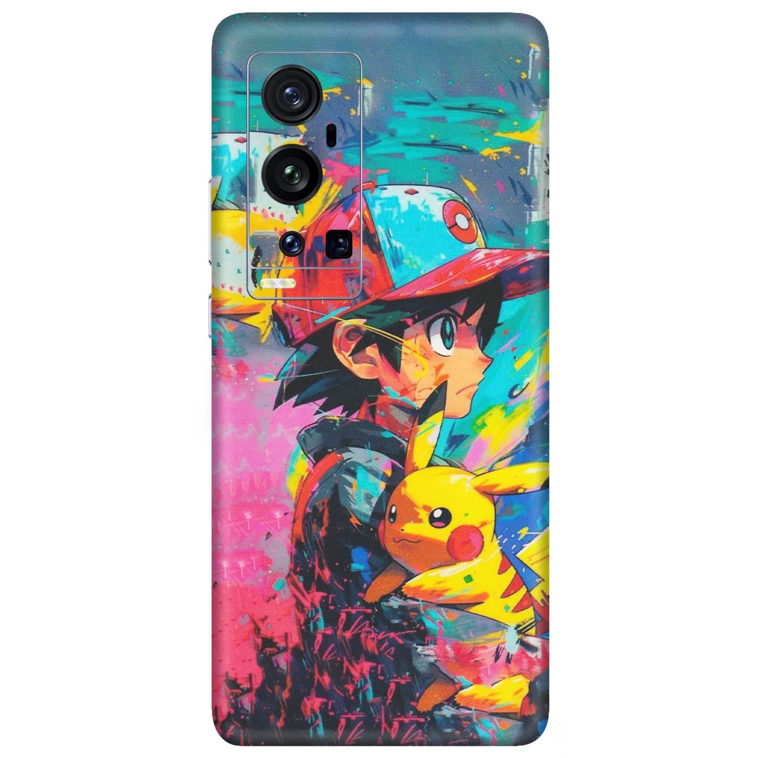 VIVO Z/V/X/T/U/S Series Phone Skins (All Models) - Ash & Pikachu - Matte Finish (M-26) Vivo X60 Pro Plus