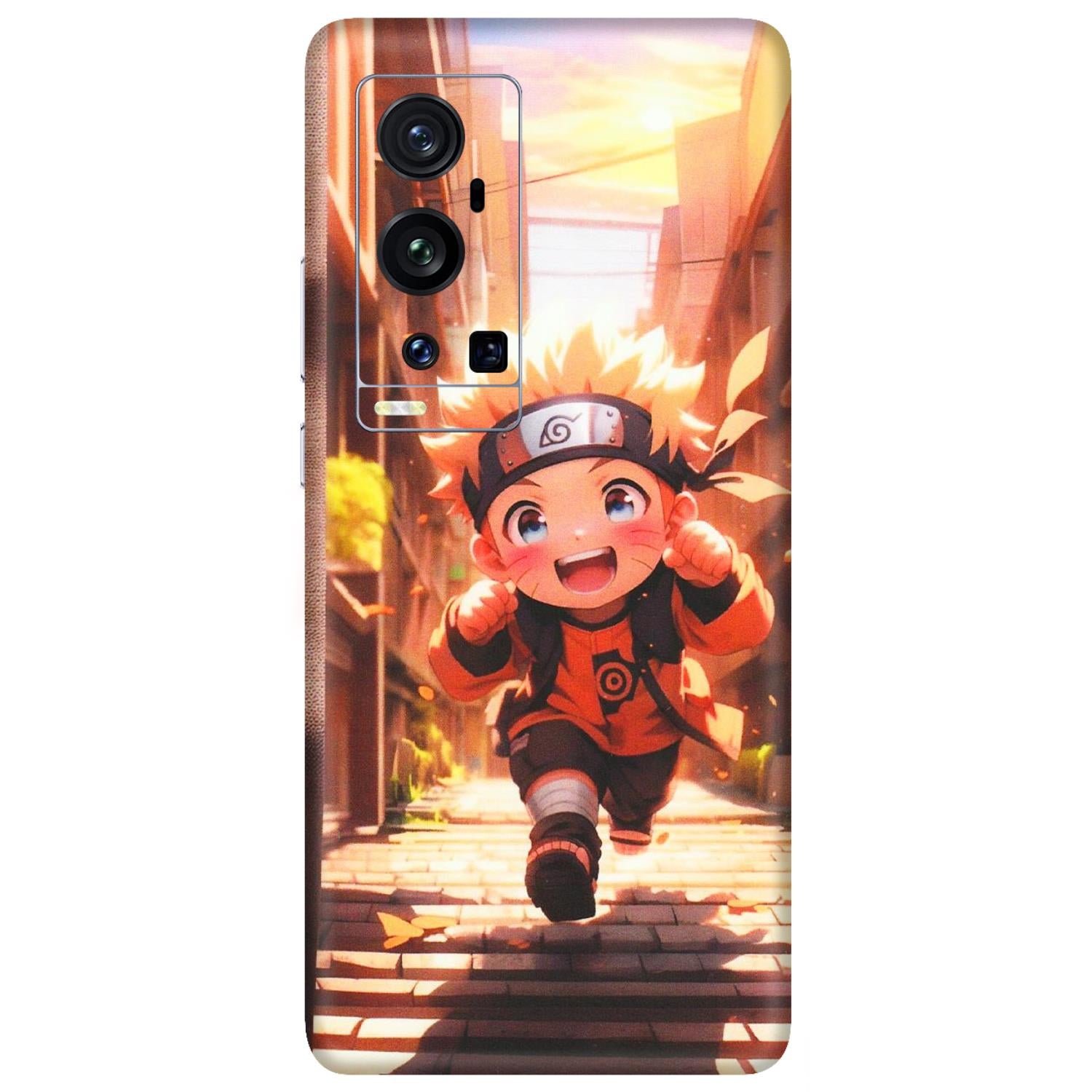 VIVO Z/V/X/T/U/S Series Phone Skins (All Models) - Naruto Cute Toon Running - Matte Finish (M-04) Vivo X60 Pro Plus