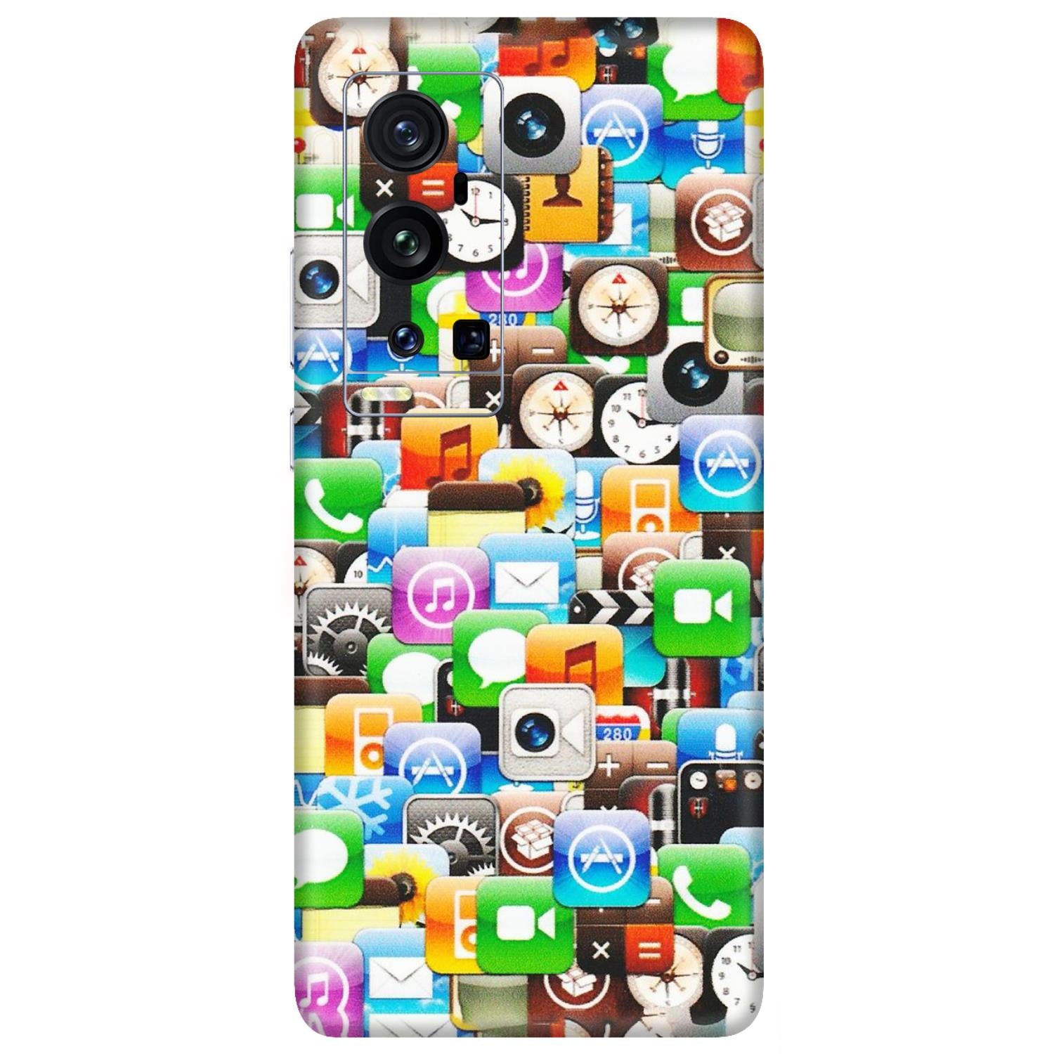 VIVO Z/V/X/T/U/S Series Phone Skins (All Models) - All Apple Icons - Matte Finish (M-93) Vivo X60 Pro Plus