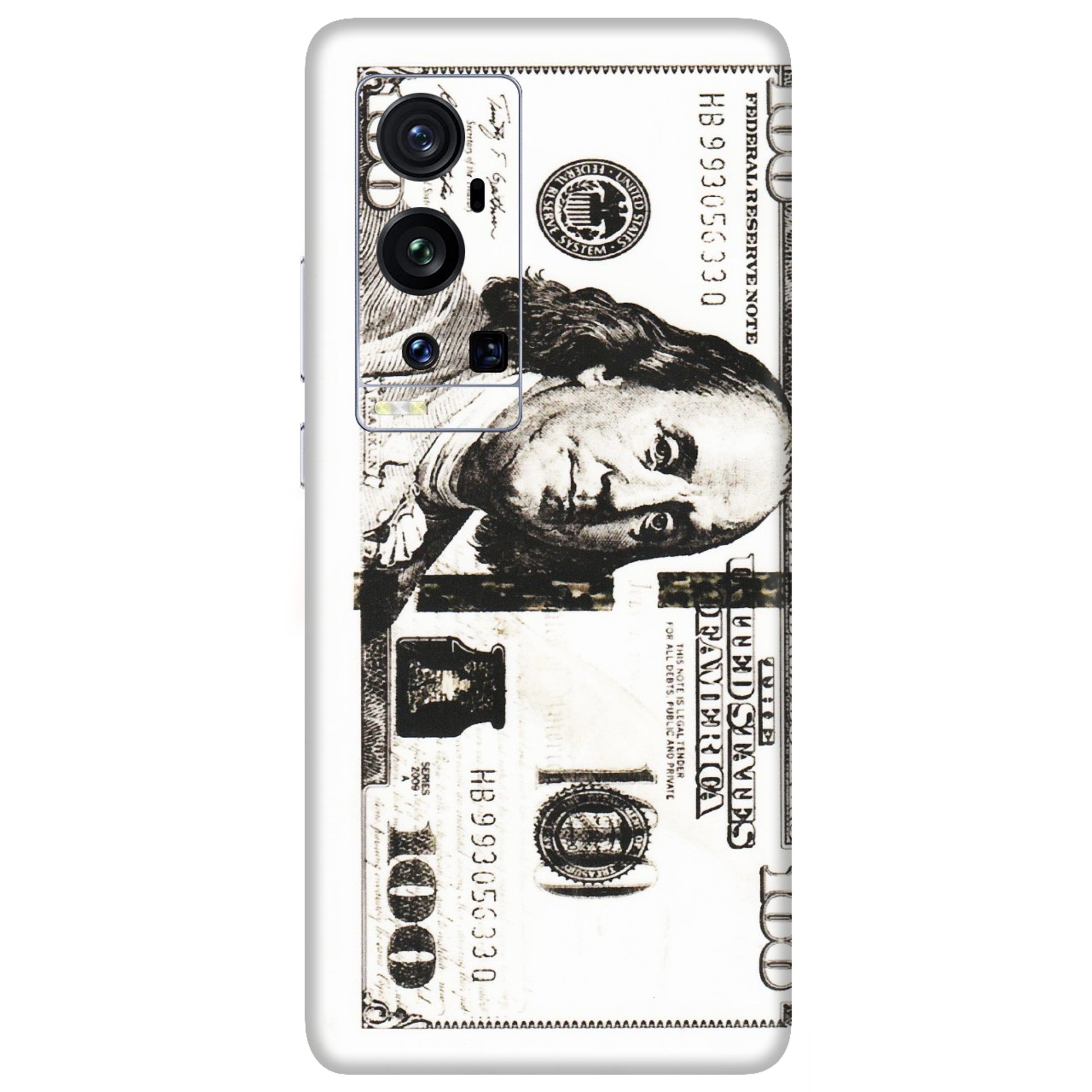 VIVO Z/V/X/T/U/S Series Phone Skins (All Models) - 100 Dollar Currency - Transparent Finish (T-01) Vivo X60 Pro Plus
