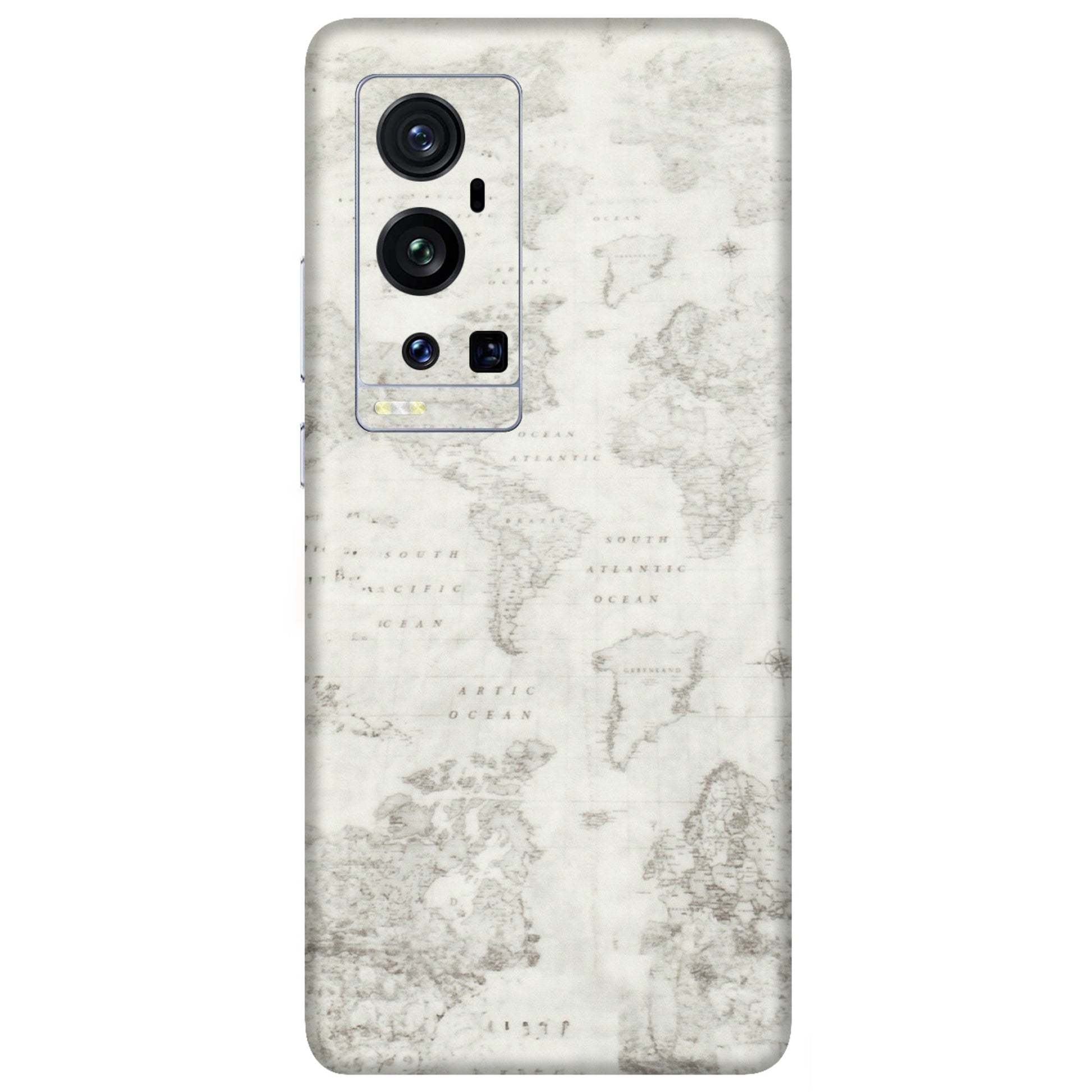 VIVO Z/V/X/T/U/S Series Phone Skins (All Models) - World Travel Map - Transparent Finish (T-04) Vivo X60 Pro Plus