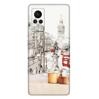 VIVO Z/V/X/T/U/S Series Phone Skins (All Models) - London Street - Transparent Finish (T-02) Vivo X60 Pro
