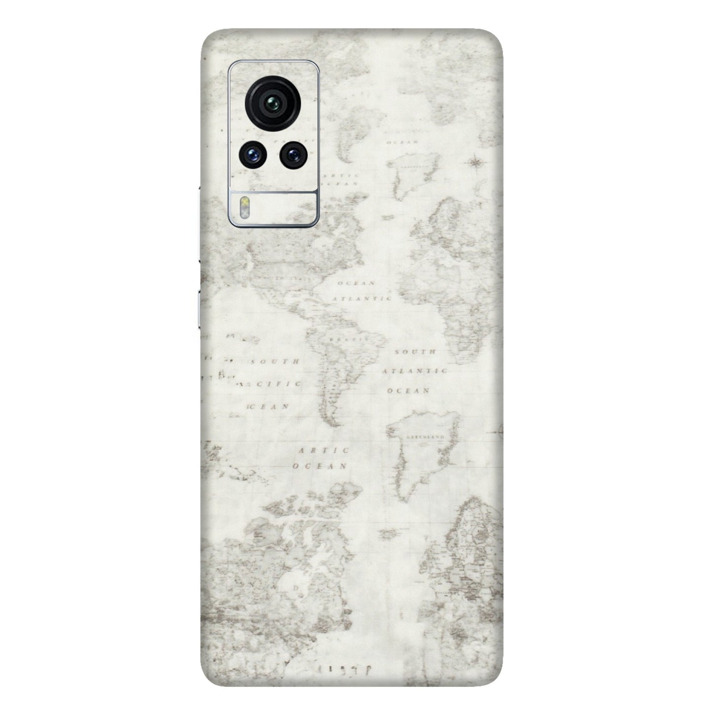 VIVO Z/V/X/T/U/S Series Phone Skins (All Models) - World Travel Map - Transparent Finish (T-04) Vivo X60 Pro