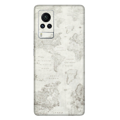 VIVO Z/V/X/T/U/S Series Phone Skins (All Models) - World Travel Map - Transparent Finish (T-04) Vivo X60 Pro