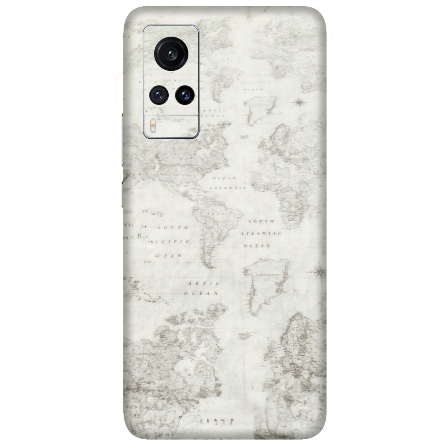 VIVO Z/V/X/T/U/S Series Phone Skins (All Models) - World Travel Map - Transparent Finish (T-04) Vivo X60