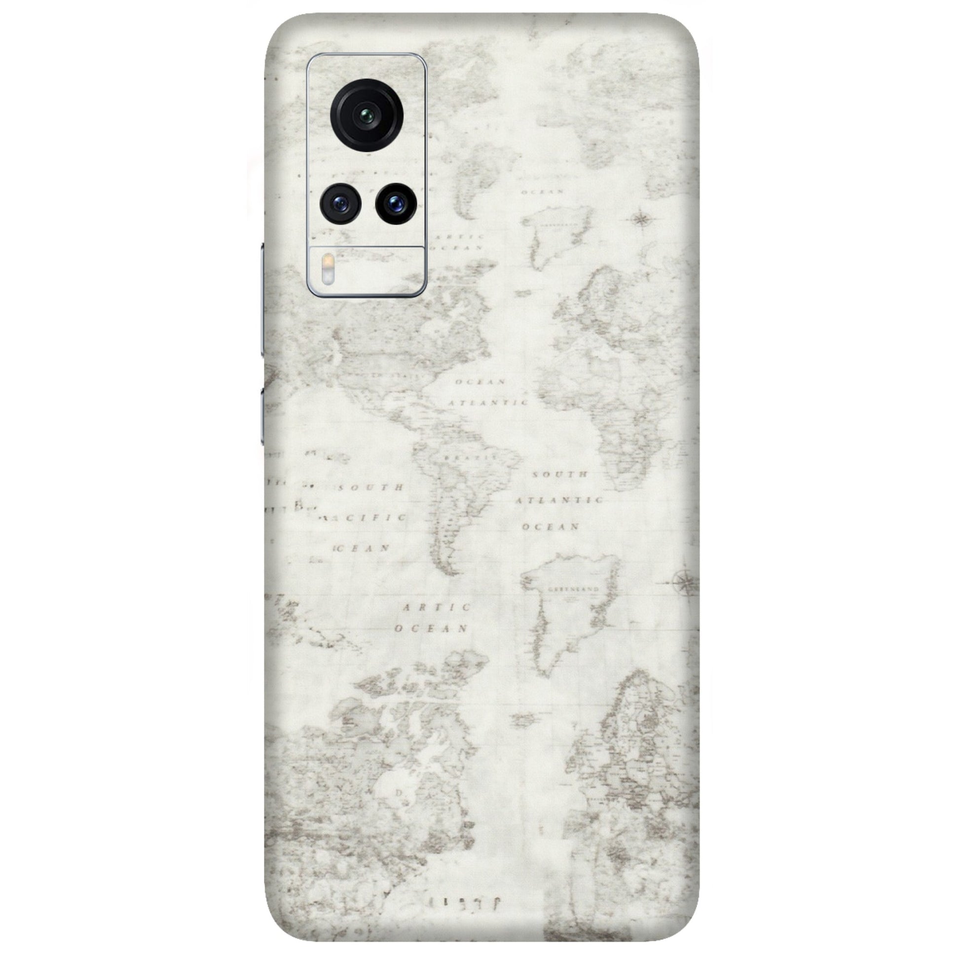 VIVO Z/V/X/T/U/S Series Phone Skins (All Models) - World Travel Map - Transparent Finish (T-04) Vivo X60