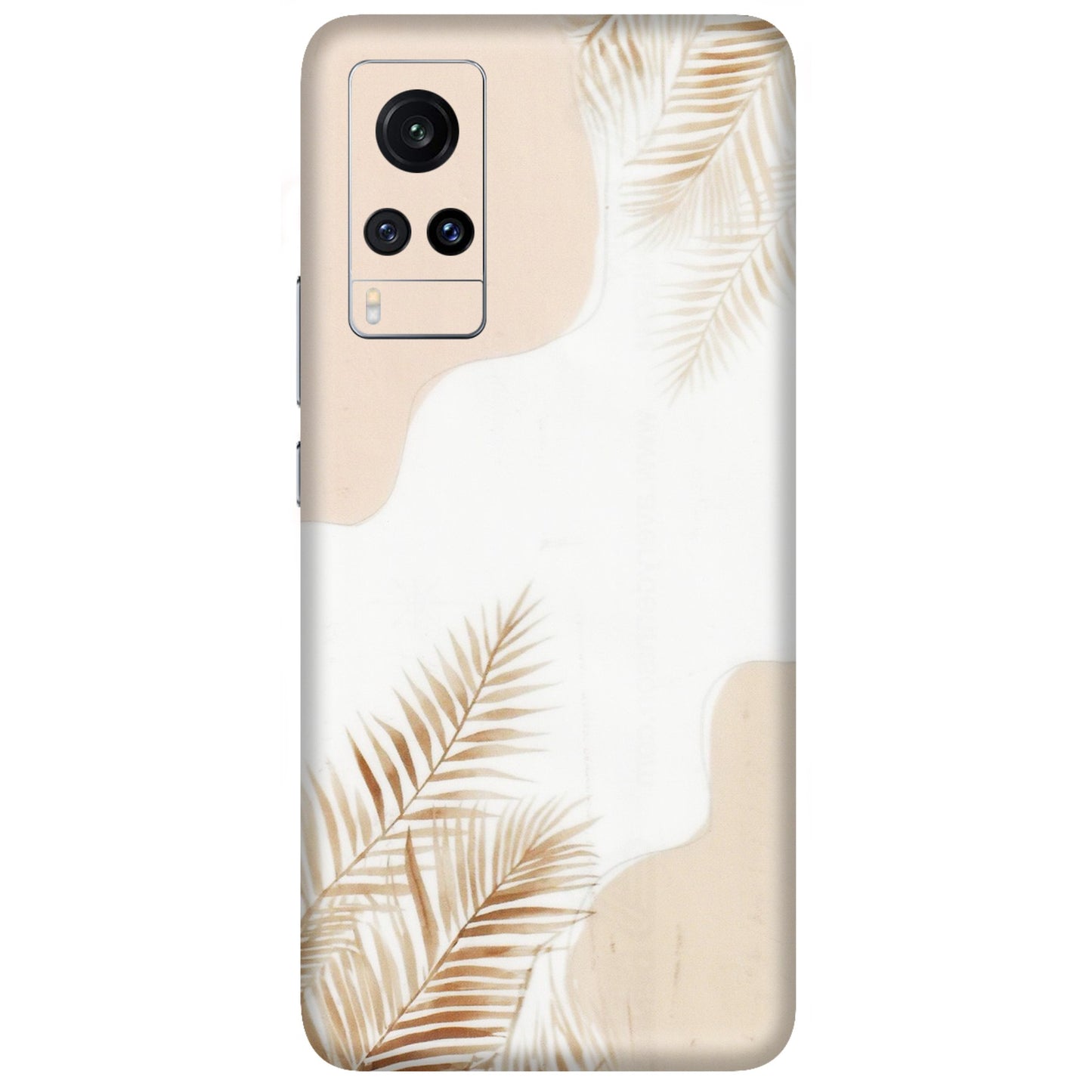 VIVO Z/V/X/T/U/S Series Phone Skins (All Models) - Gold Petals Abstract - Transparent Finish (T-08) Vivo X60