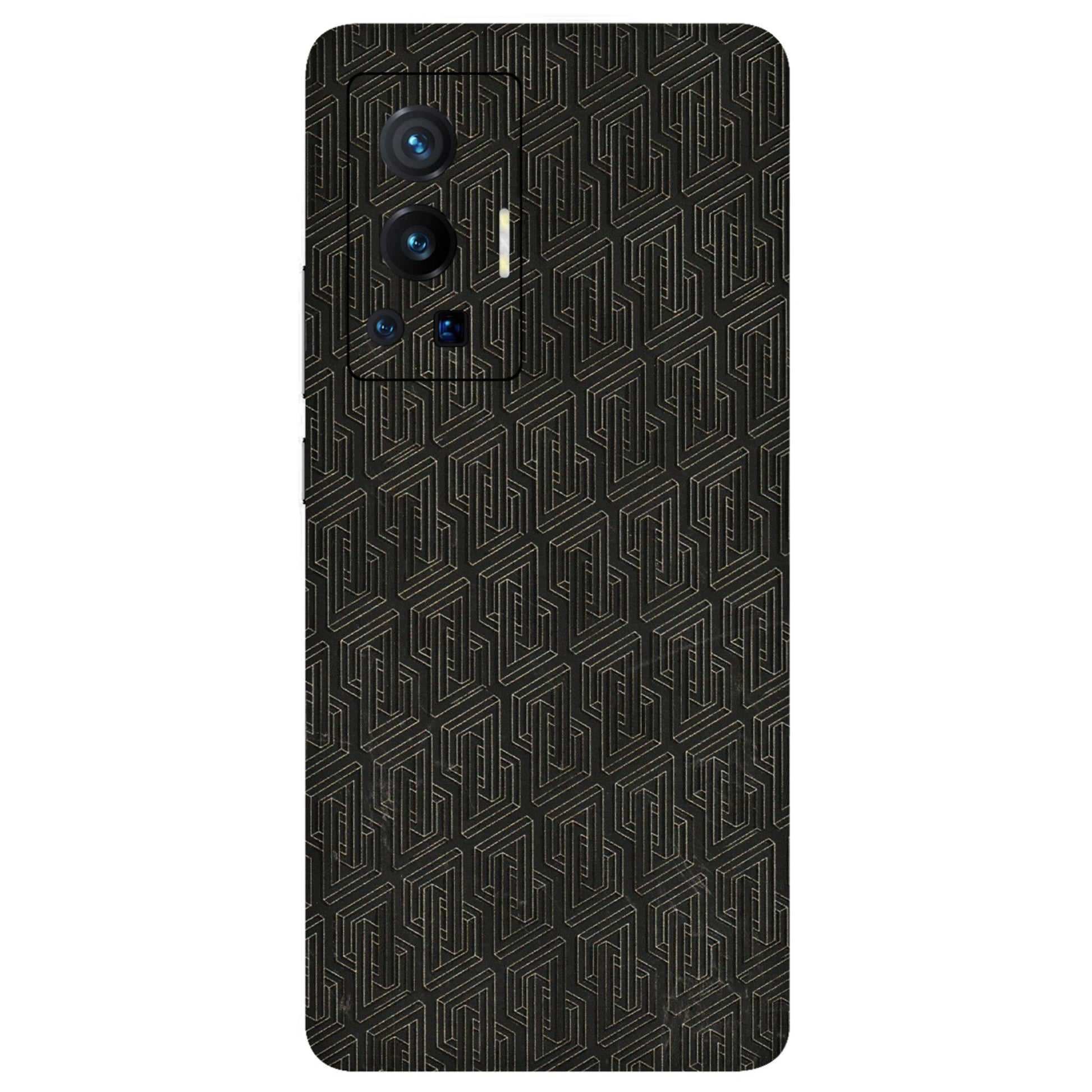 VIVO Z/V/X/T/U/S Series Phone Skins (All Models) - Black Abstract Pattern - 3D Embossed Finish (L-117) Vivo X70 Pro (5G)