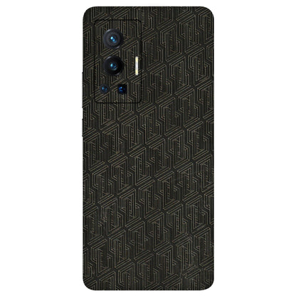 VIVO Z/V/X/T/U/S Series Phone Skins (All Models) - Black Abstract Pattern - 3D Embossed Finish (L-117) Vivo X70 Pro (5G)