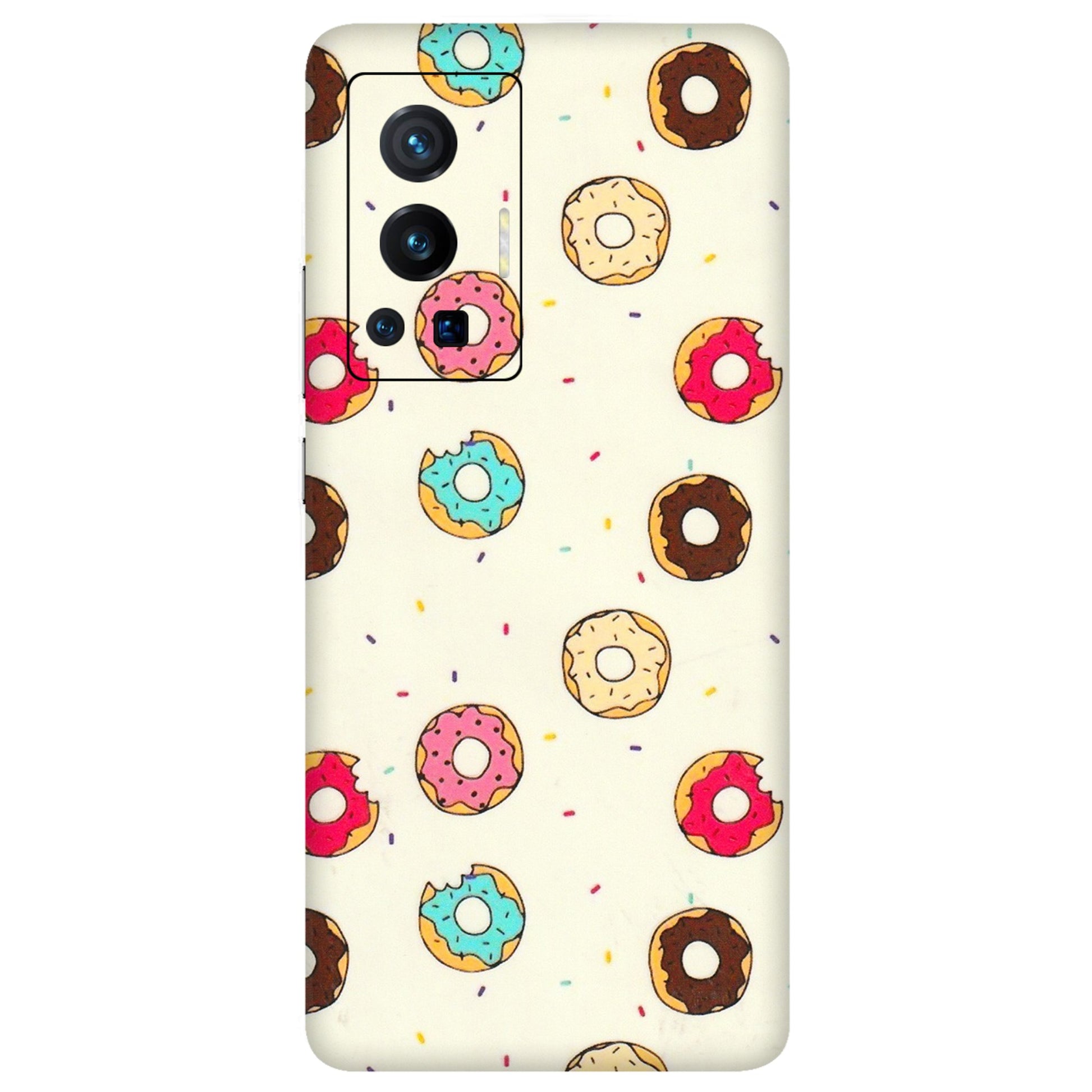 VIVO Z/V/X/T/U/S Series Phone Skins (All Models) - Mini Donuts Doodle Art - 3D Embossed Finish (L-122) Vivo X70 Pro (5G)