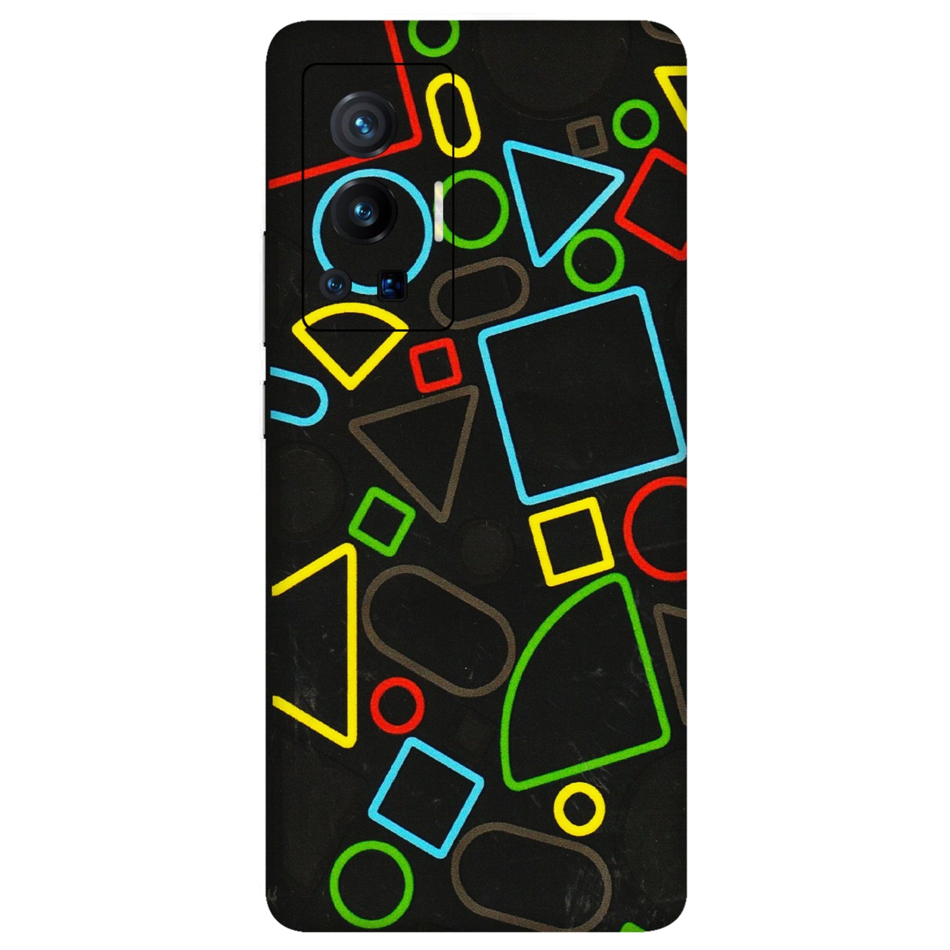 VIVO Z/V/X/T/U/S Series Phone Skins (All Models) - Black Shapes - 3D Embossed Finish (L-131) Vivo X70 Pro (5G)